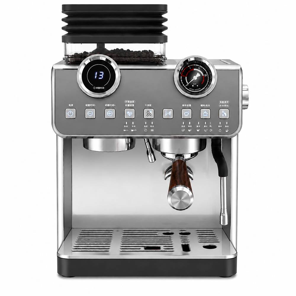 ZL13 PLUS white ZILONG ZL13 PLUS Home Espresso Coffee Machine with Built-In Grinder