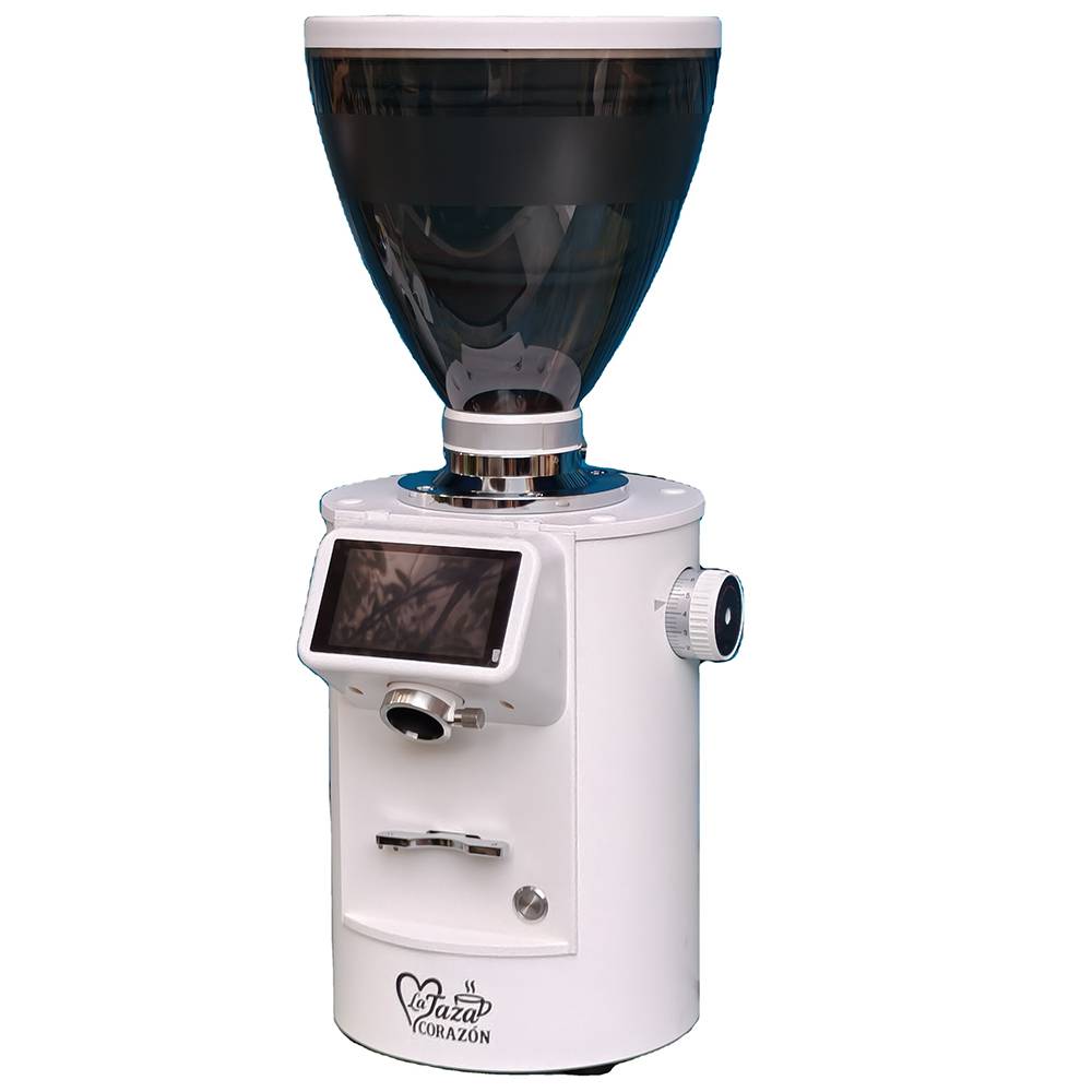 ZL202 white ZILONG ZL202 Commercial Coffee Grinder with 90 mm Flat Burrs grind both by weight and by time