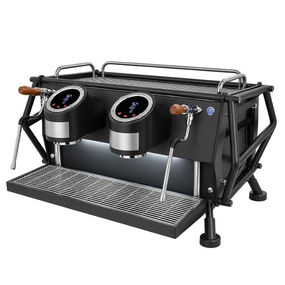 ZL11 black ZILONG ZL11 T5 Control Electronic Thermal Sensor System Double-Groups Semi-Automatic Espresso Machine